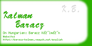 kalman baracz business card